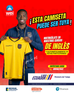 Promoción: ¡Matrículate en nuestros cursos de inglés y participa por una camiseta oficial de la Tri!